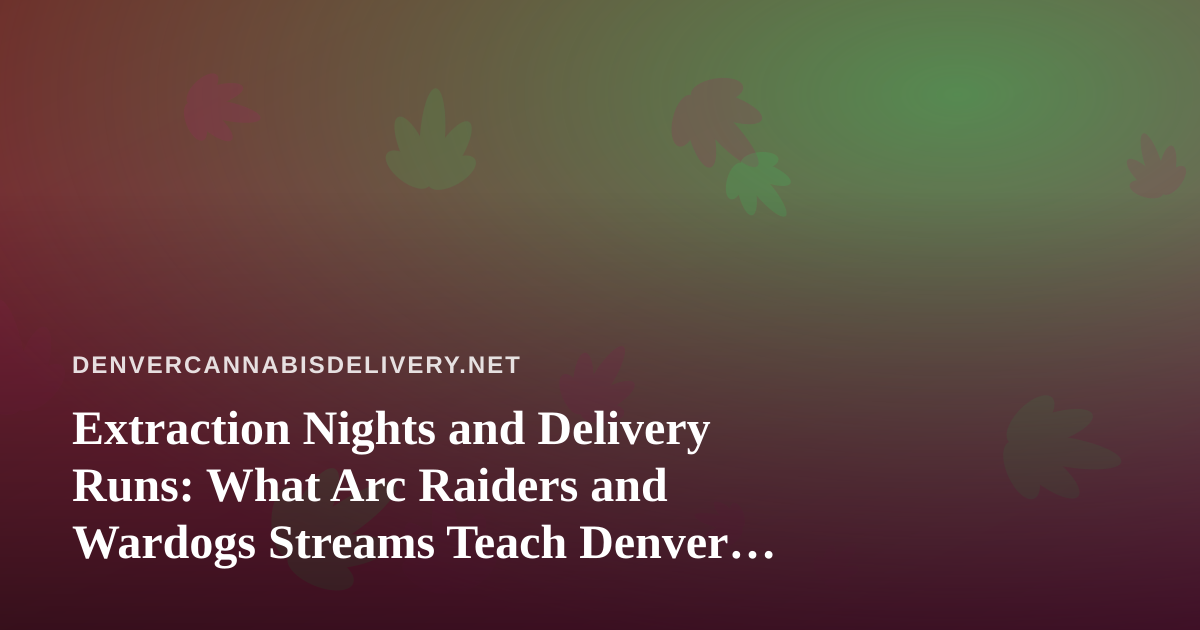 Extraction Nights and Delivery Runs: What Arc Raiders and Wardogs Streams Teach Denver Cannabis Shoppers