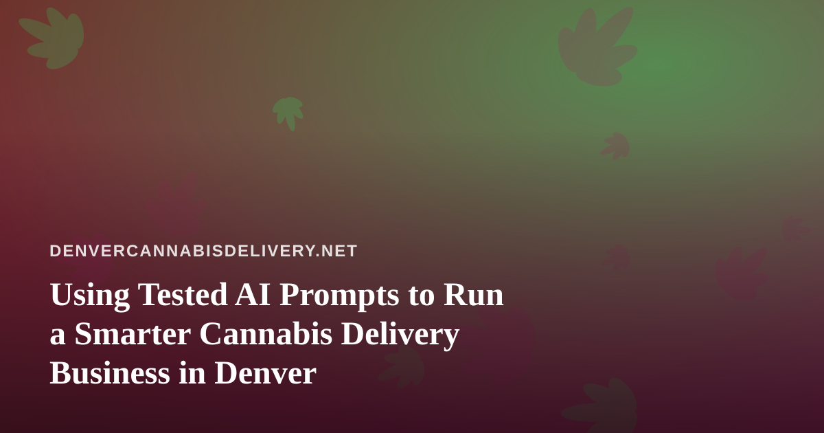 Using Tested AI Prompts to Run a Smarter Cannabis Delivery Business in Denver